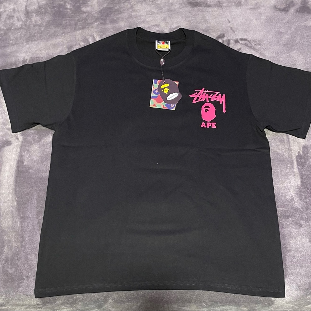 Bape X Stussy Collab T-Shirt Size Large